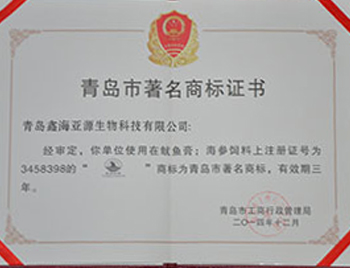 著名商标证书